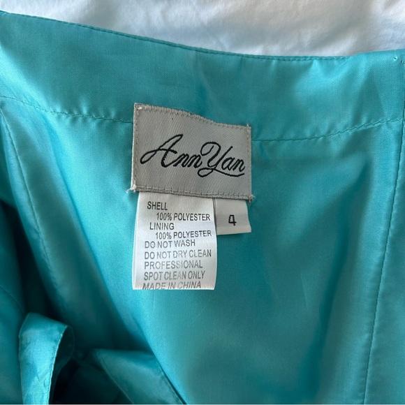 Deep Turquoise Taffeta Mermaid Prom Dress - Picture 7 of 8